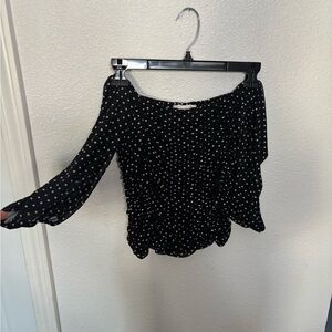 Elodie Black and White Polka Dot Blouse